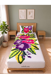 Hand Painted Rayon Bedsheet Set Single Size